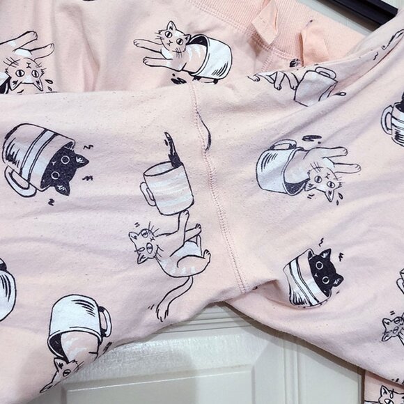 Torrid cats coffee latte caffeine pink foxy sleep legging - Picture 3 of 3